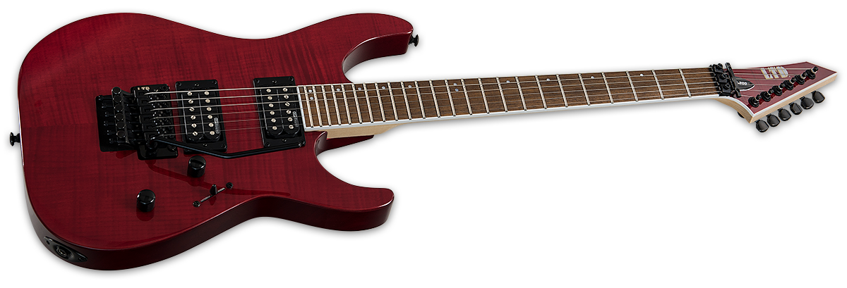 Ltd M-200fm Hh Fr Jat - See Thru Red - Guitare Électrique Forme Str - Variation 1