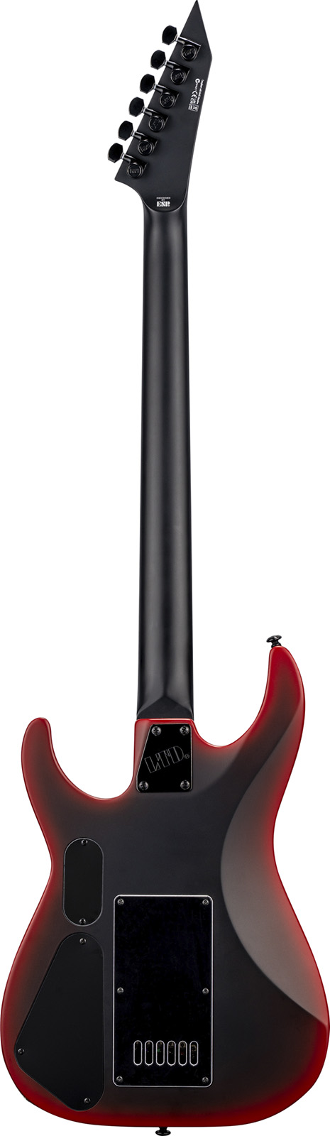 Ltd M-6 Evertune Baritone Black Metal Series Ht 1h Eb - Black Red Burst Satin - Guitare Électrique Forme Str - Variation 1