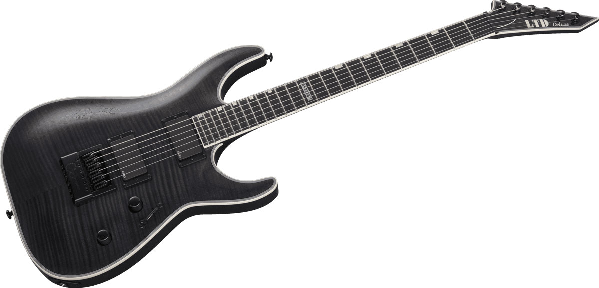 Ltd Mh-1000 Evertune Hh Emg Ht Eb - See Thru Black - Guitare Électrique Forme Str - Variation 2