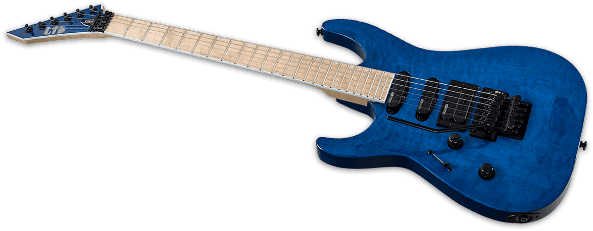 Ltd Mh-203qm Lh Gaucher Hh Ht Mn - See Thru Blue - Guitare Électrique Gaucher - Variation 1