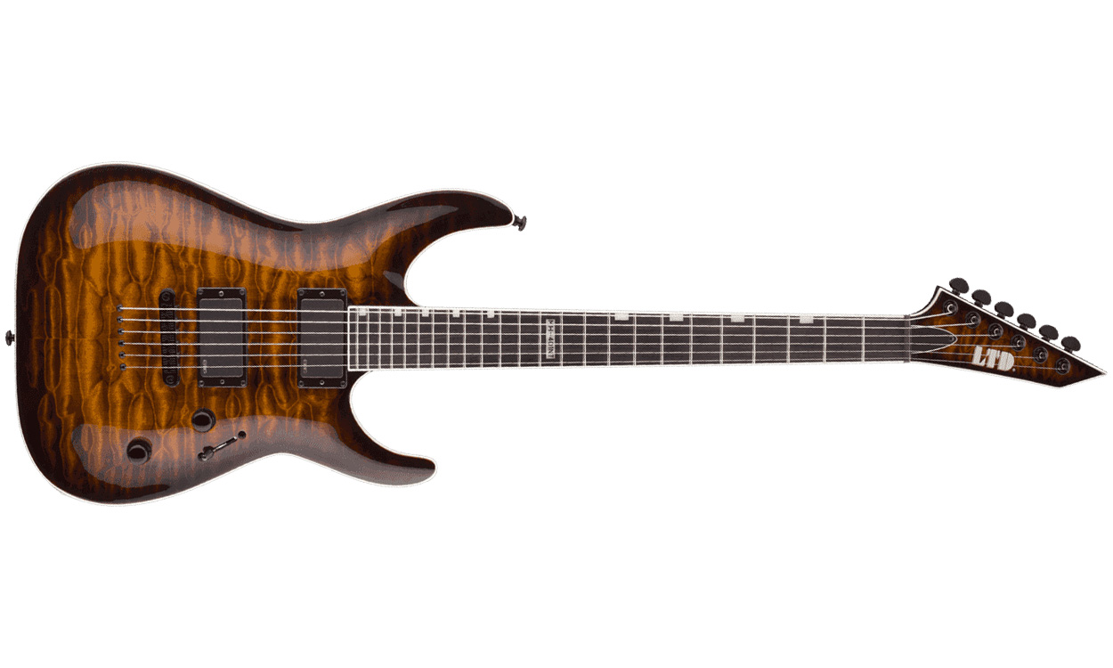 Ltd Mh-401nt Emg - Dark Brown Sunburst - Guitare Électrique Forme Str - Variation 1