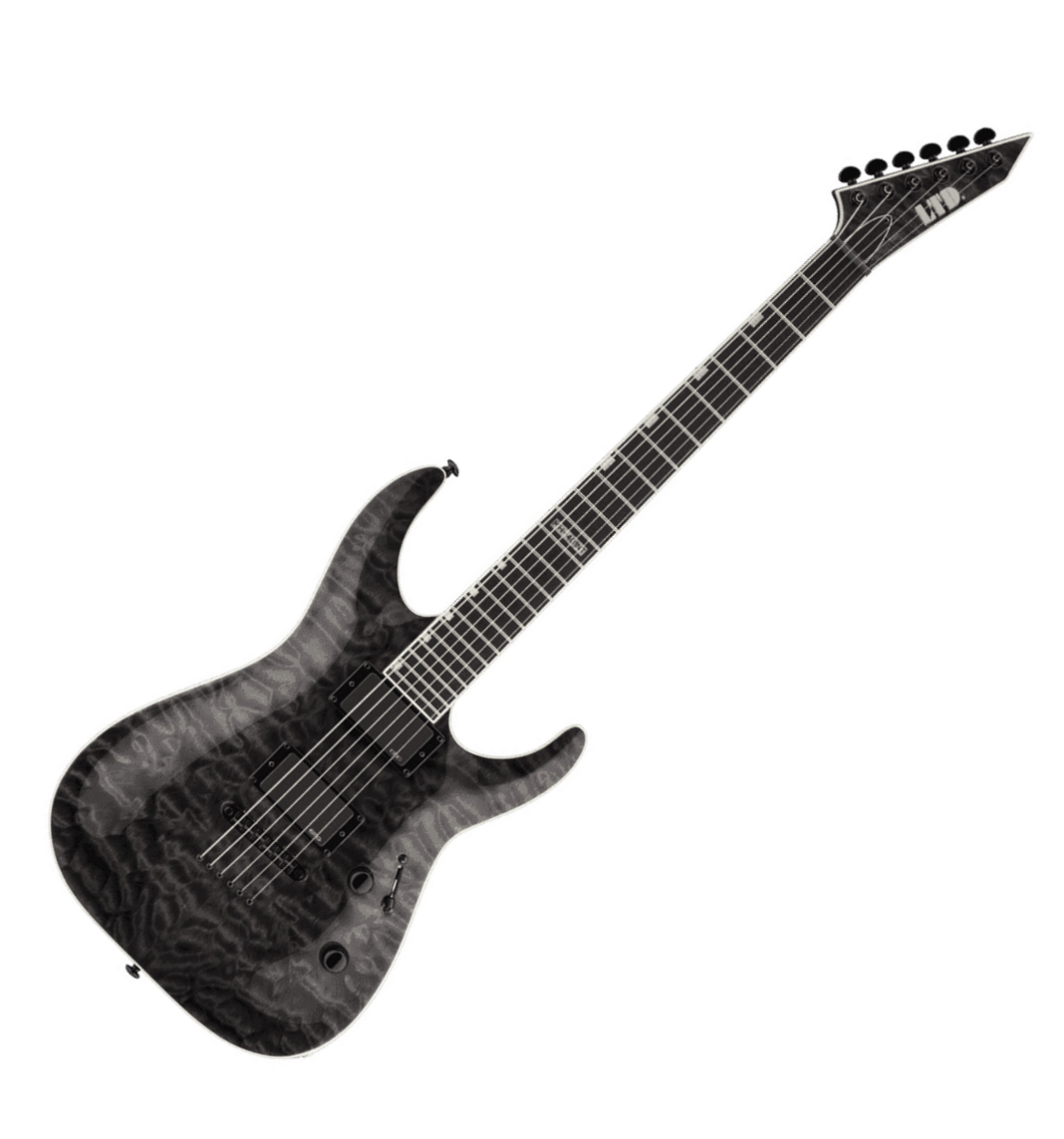 Ltd Mh-401nt Emg - See Thru Black - Guitare Électrique Forme Str - Variation 5