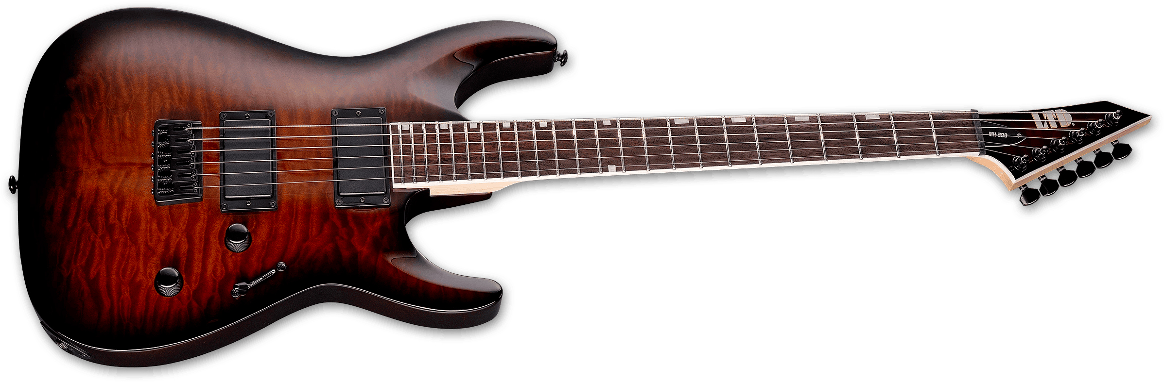Ltd Mh200ht Qm 2h Ht Rw - Dark Brown Sunburst - Guitare Électrique Forme Str - Variation 1