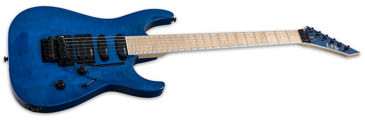 Ltd Mh203qm Hss Fr Mn - See Thru Blue - Guitare Électrique Forme Str - Variation 1