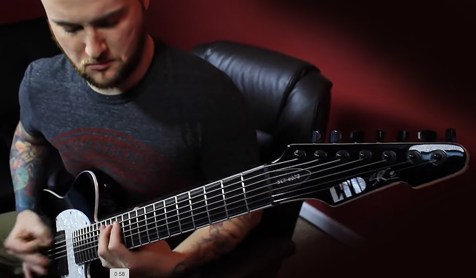 Ltd Sct-607b Baryton Stephen Carpenter - Black - Guitare Électrique 7 Cordes - Variation 5