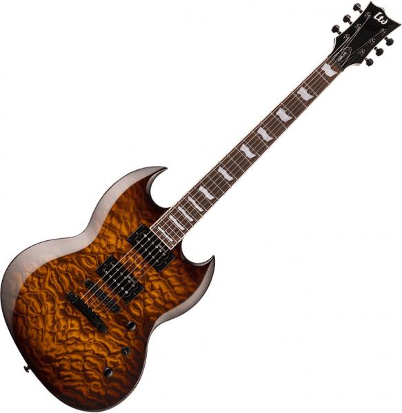 Ltd Viper 256 dark brown sunburst Double cut electric guitar