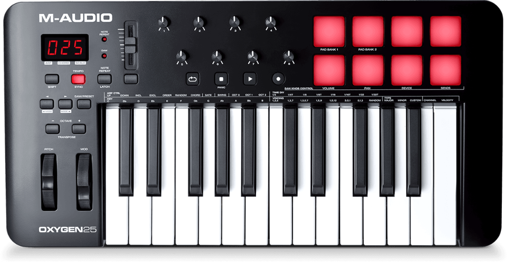 M-Audio Oxygen Pro 61 – Clavier maître USB-MIDI 61 touches avec pads,  potentiomètres, boutons et faders assignables MIDI et pack de logiciels  inclus : : Instruments de musique et Sono