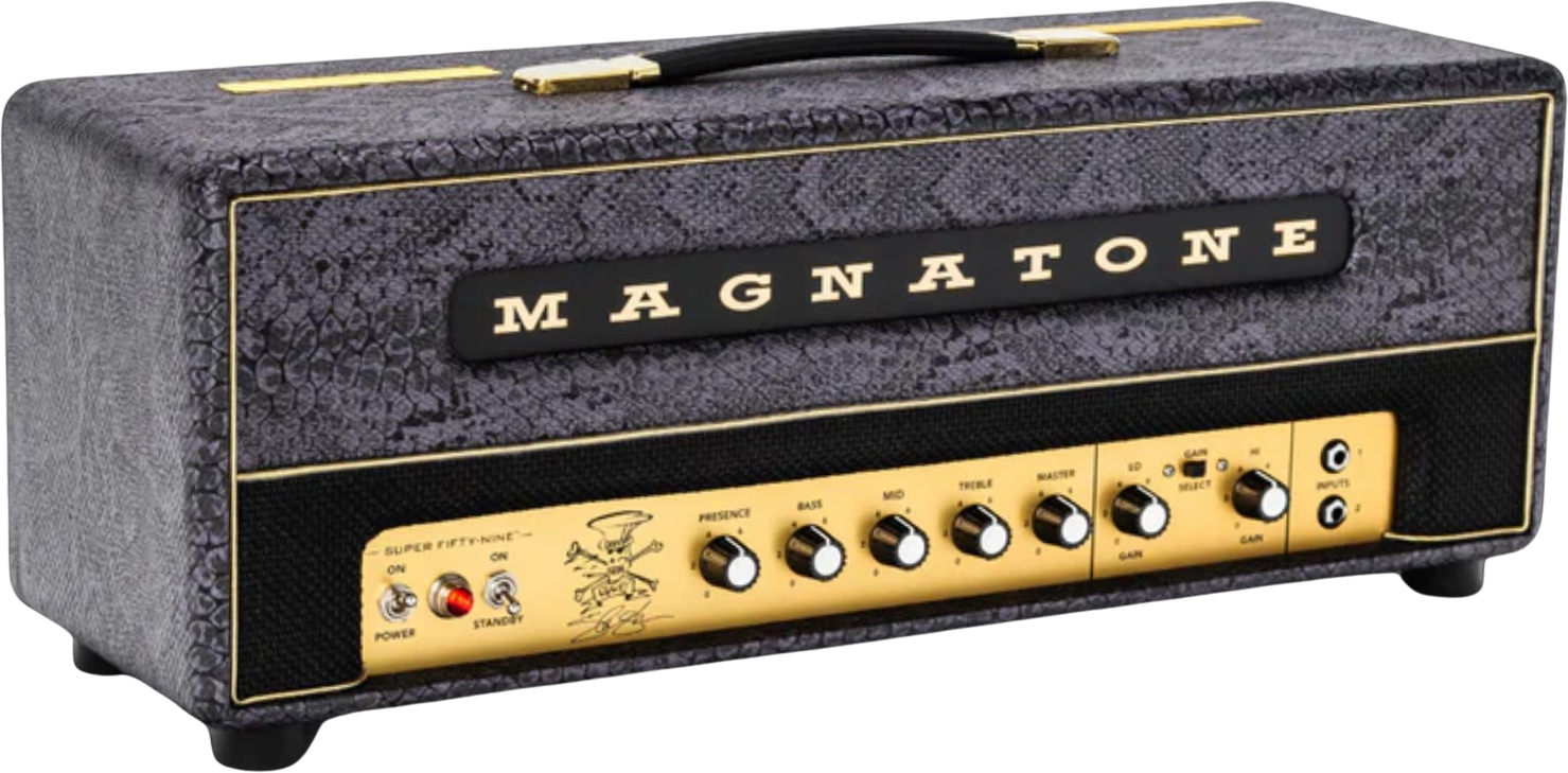 Magnatone Slash Super Fifty-nine M80 Head Signature 45w El84 Purple Python - Ampli Guitare Électrique TÊte / PÉdale - Main picture