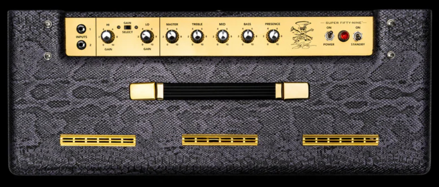 Magnatone Slash Super Fifty-nine M80 212 Combo Signature 45w El84 2x12 Purple Python - Ampli Guitare Électrique Combo - Variation 1
