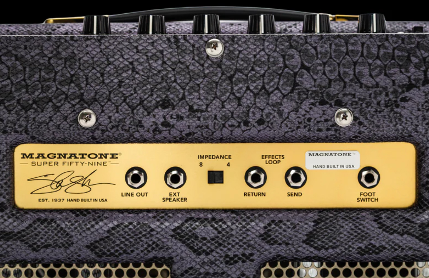 Magnatone Slash Super Fifty-nine M80 212 Combo Signature 45w El84 2x12 Purple Python - Ampli Guitare Électrique Combo - Variation 2