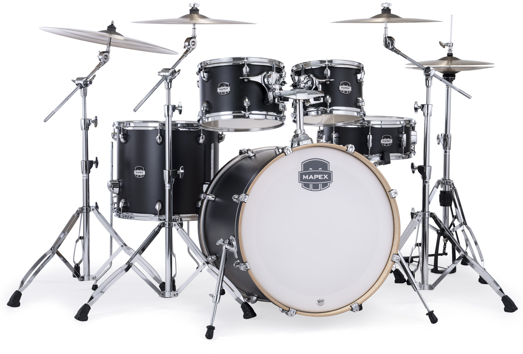 Mapex Mars Maple 22'' / 5f - 5 FÛts - Matte Black - Batterie Acoustique Rock - Main picture