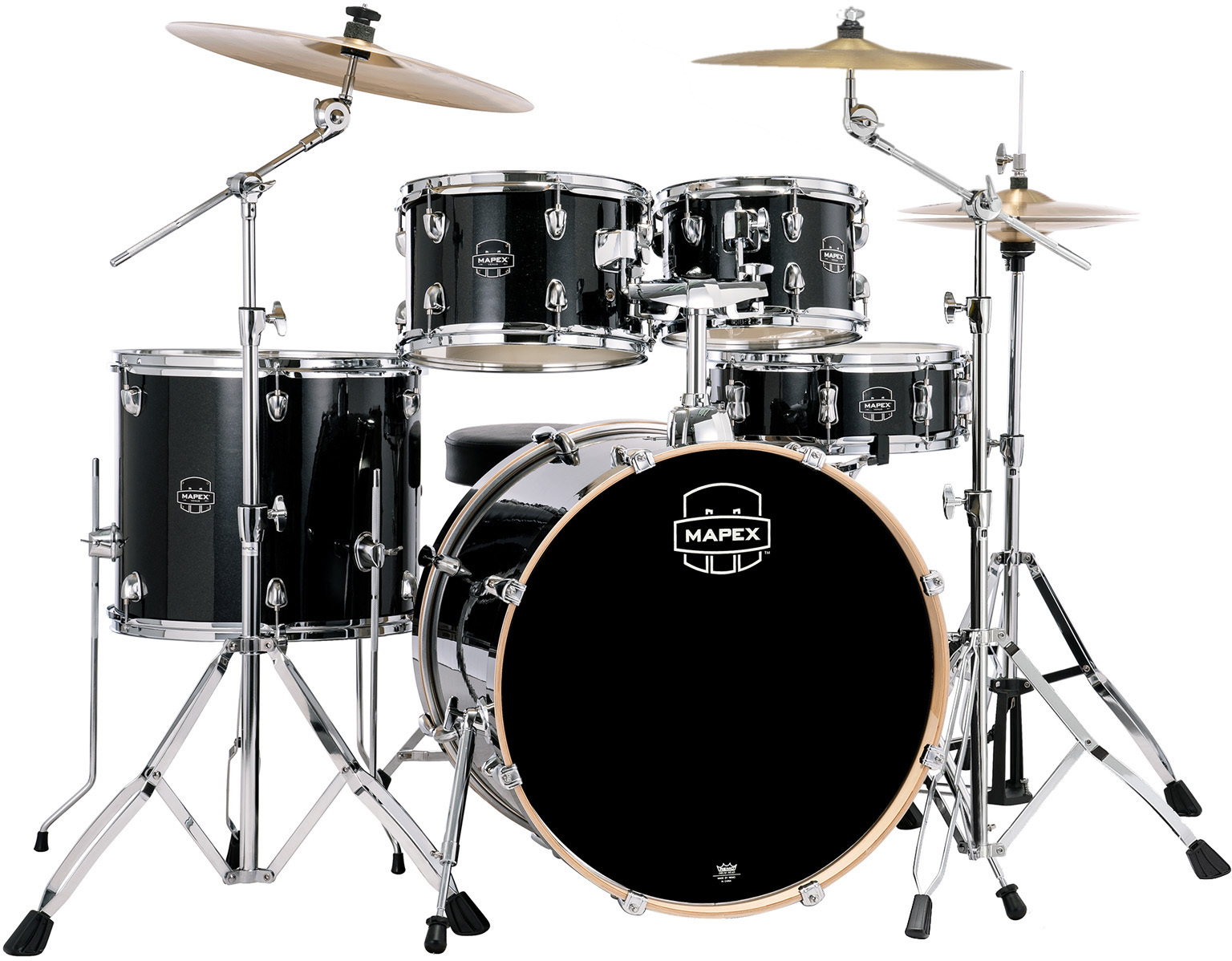 Mapex Venus Stage 22 Kit - 5 FÛts - Black Galaxy - Batterie Acoustique Stage - Main picture