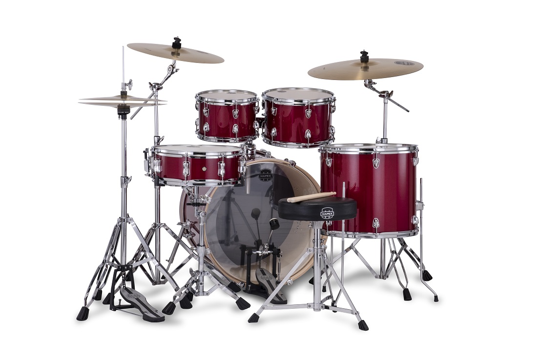Mapex Venus Rock 22'' - 5 FÛts - Crimson Red Sparkle - Batterie Acoustique Rock - Variation 1