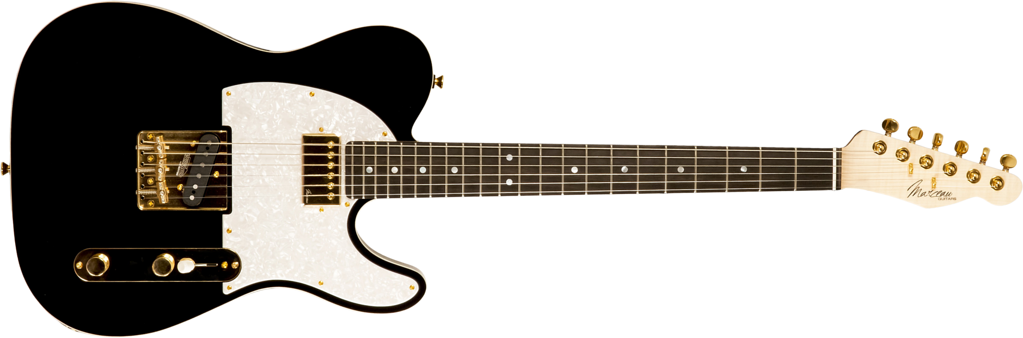 Marceau Guitars Elegante Custom Traditional Sh Ht Mn #t316024 - Black - Guitare Électrique Forme Tel - Main picture