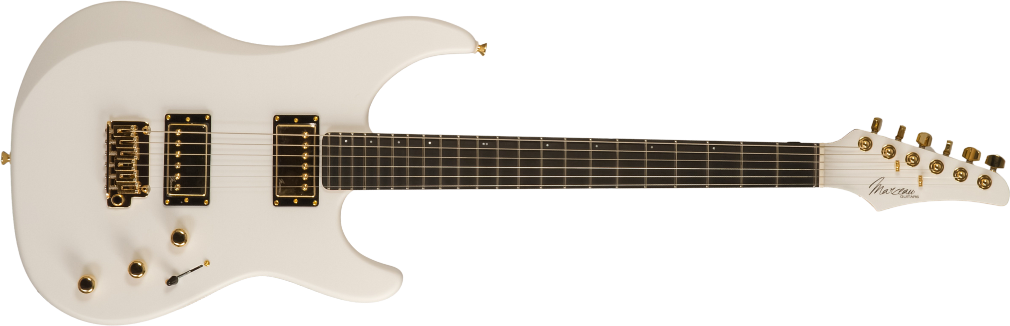 Marceau Guitars Fascinante Standard 2h Trem Ric #s17324 - Arctic White Satin - Guitare Électrique Forme Str - Main picture