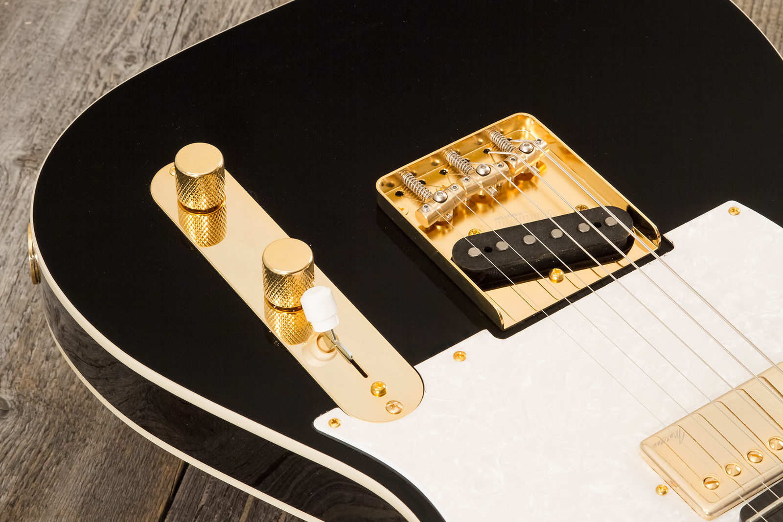 Marceau Guitars Elegante Custom Traditional Sh Ht Mn #t316024 - Black - Guitare Électrique Forme Tel - Variation 3