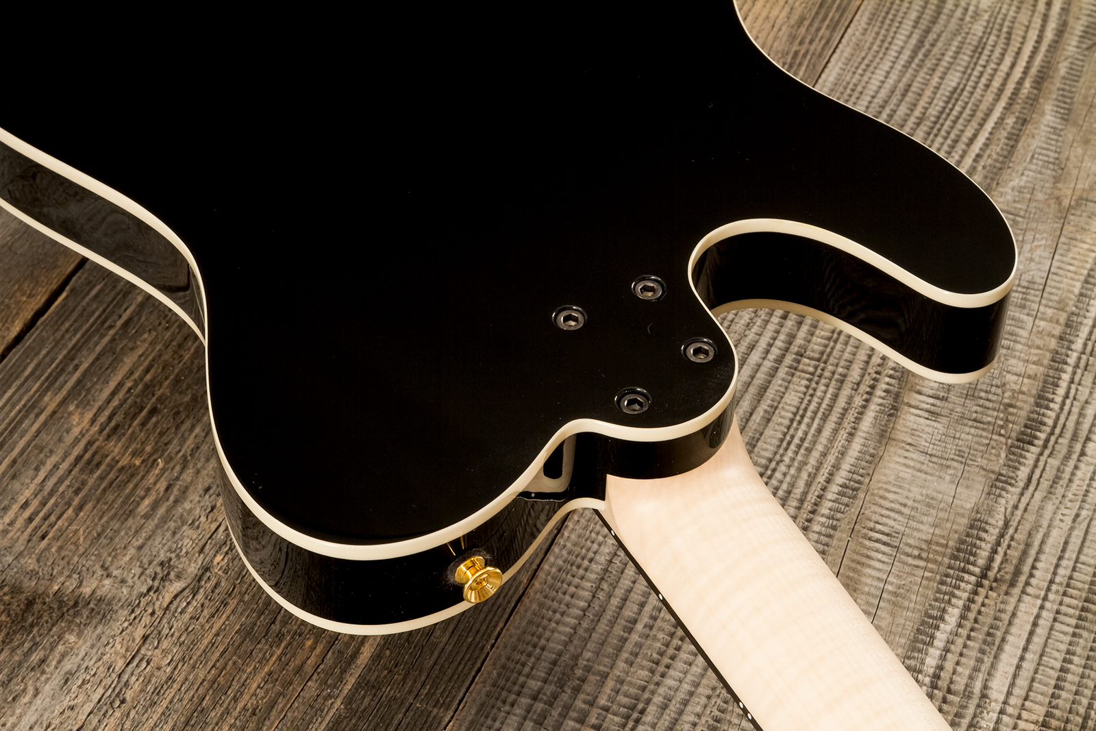 Marceau Guitars Elegante Custom Traditional Sh Ht Mn #t316024 - Black - Guitare Électrique Forme Tel - Variation 7