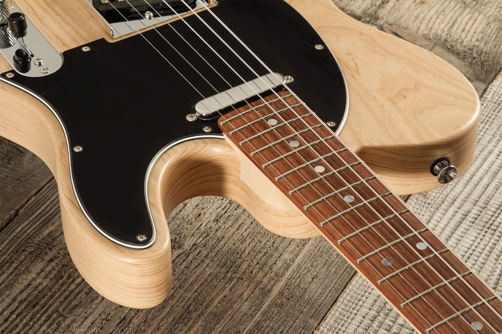 Marceau Guitars Elegante Traditional 2s Ht Pf #t316424 - Natural Satin - Guitare Électrique Forme Tel - Variation 4