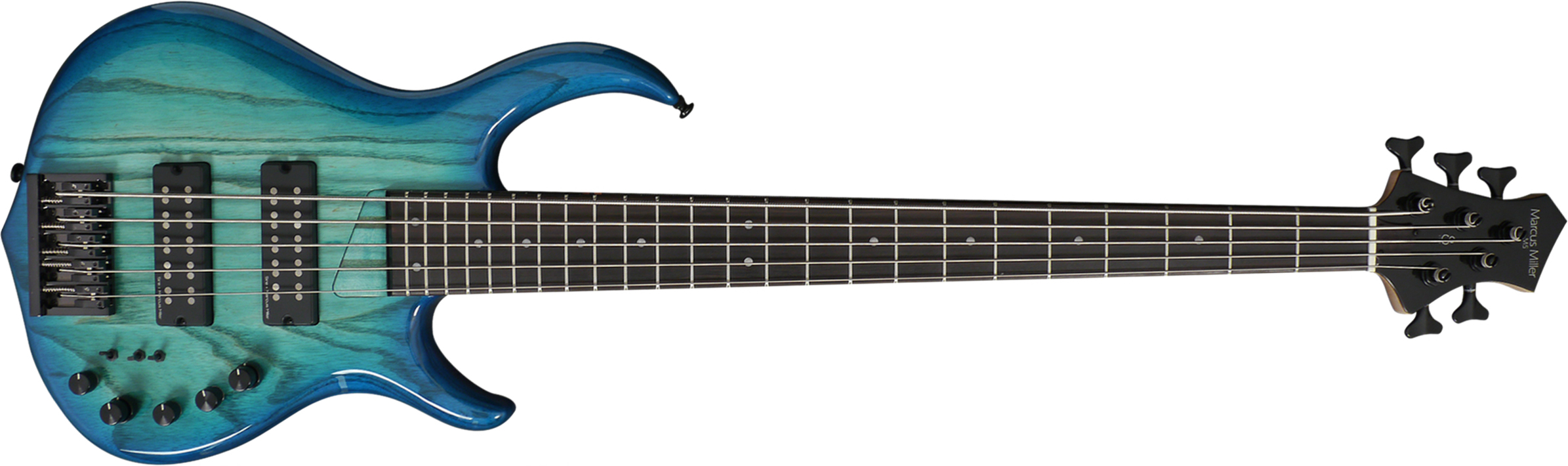 Marcus Miller M5 Swamp Ash 5st 5-cordes Active Eb - Transparent Blue - Basse Électrique Solid Body - Main picture