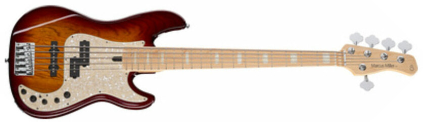 Marcus Miller P7 Swamp Ash 5st Mn +housse - Tobacco Sunburst - Basse Électrique Solid Body - Main picture