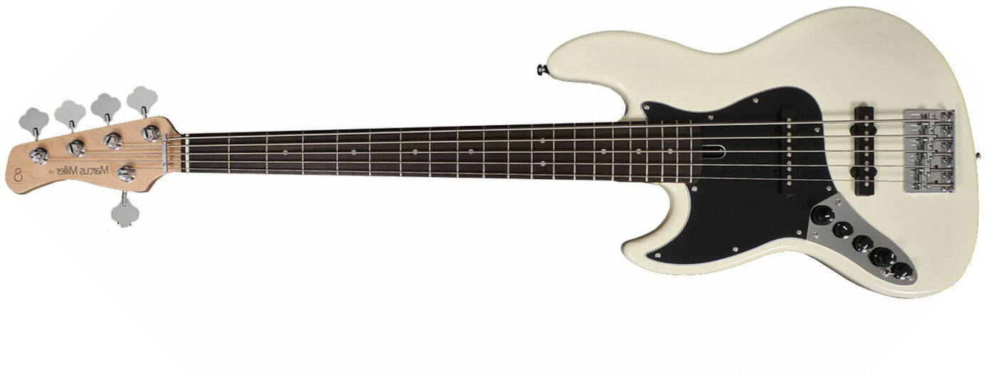 Marcus Miller V3 5st Awh Gaucher Lh Active Rw - Antique White - Basse Électrique Solid Body - Main picture