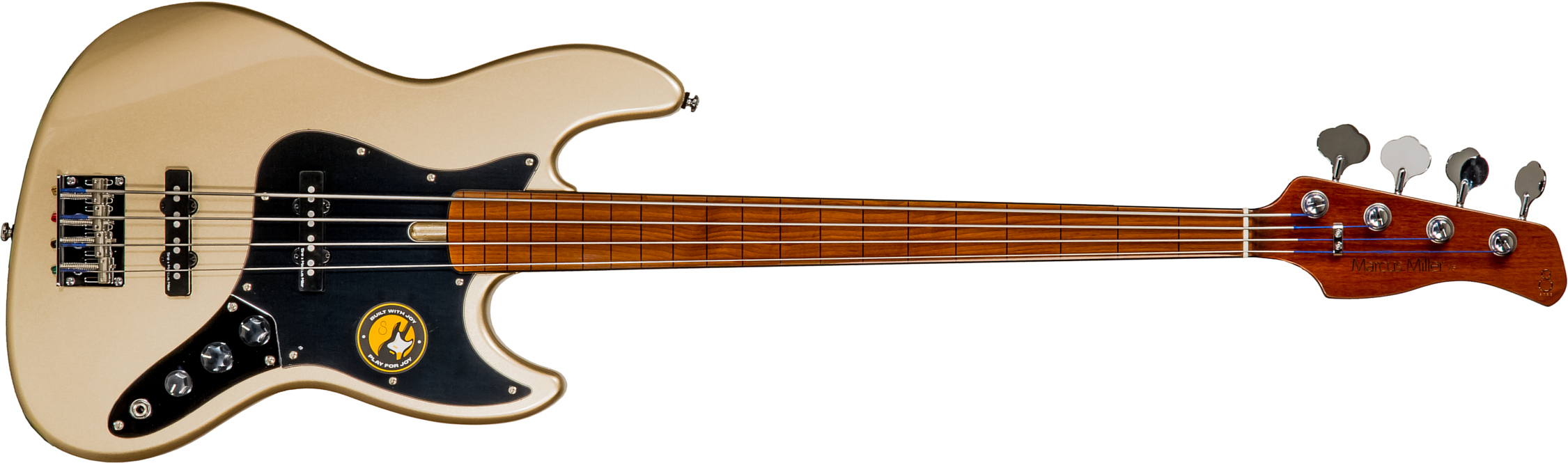 Marcus Miller V5 Alder 4st Fretless Mn - Champagne Gold Metallic - Basse Électrique Solid Body - Main picture