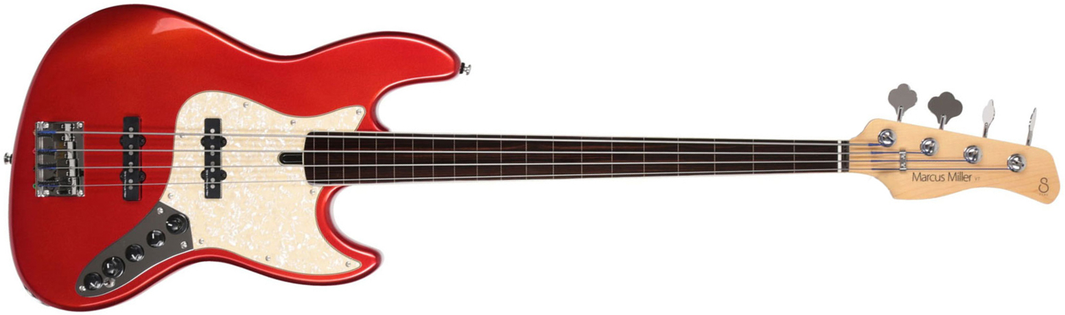 Marcus Miller V7 Alder 4st 2nd Generation Fretless  Eb Sans Housse - Bright Red Metallic - Basse Électrique Solid Body - Main picture