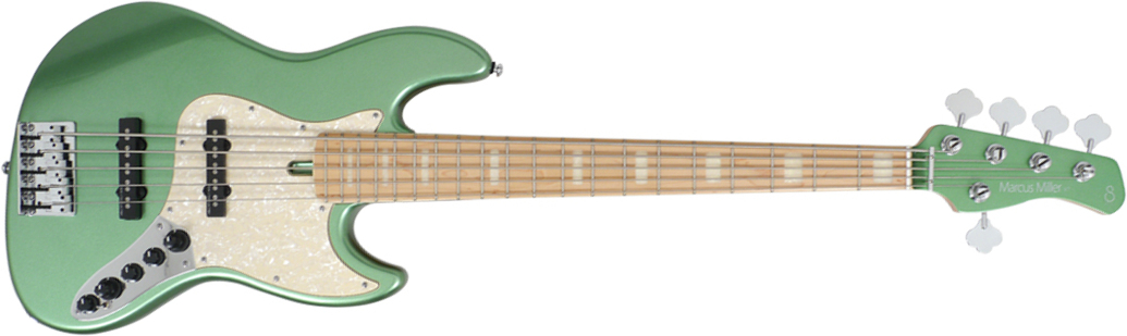 Marcus Miller V7 Swamp Ash 5st 2nd Generation 5-cordes Mn Sans Housse - Sherwood Green - Basse Électrique Solid Body - Main picture