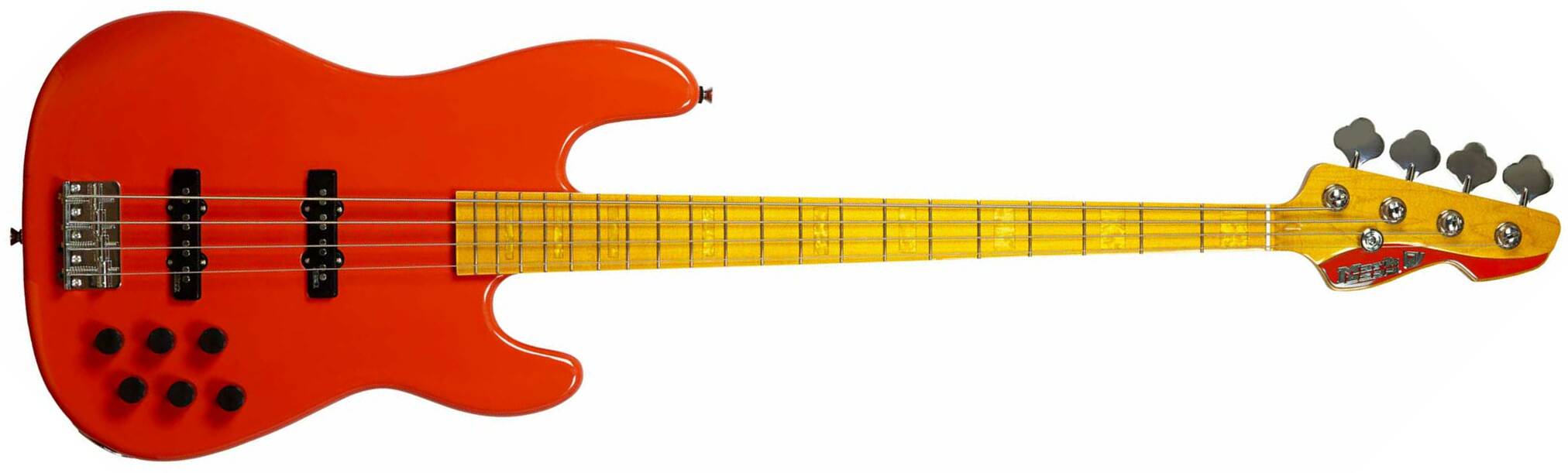 Markbass Mb Gv 4 Gloxy Val Cr Mp Active Mn - Fiesta Red - Basse Électrique Solid Body - Main picture