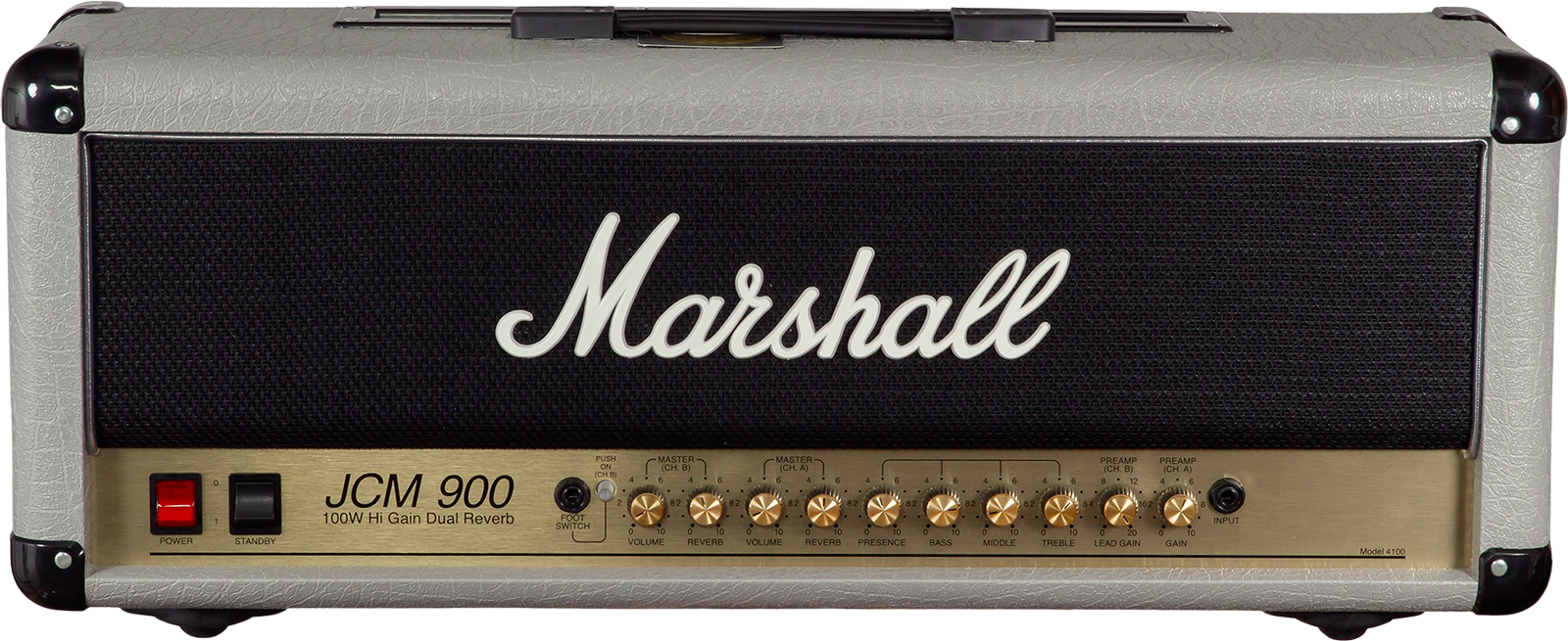 Marshall Jcm900 4100 Vintage Reissue Head 100w El34 Silver - Ampli Guitare Électrique TÊte / PÉdale - Main picture