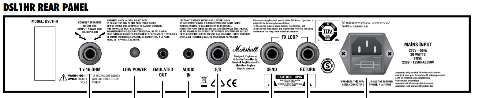 Marshall Dsl1h Head 0.1/1w - Ampli Guitare Électrique TÊte / PÉdale - Variation 2