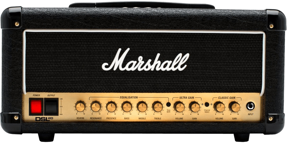 Tête d'ampli pour guitare électrique Marshall, DSL20H , Ampli à lampes