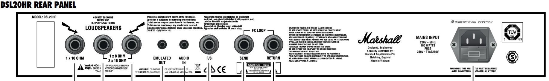 Marshall Dsl20h Head 10/20w - Ampli Guitare Électrique TÊte / PÉdale - Variation 2