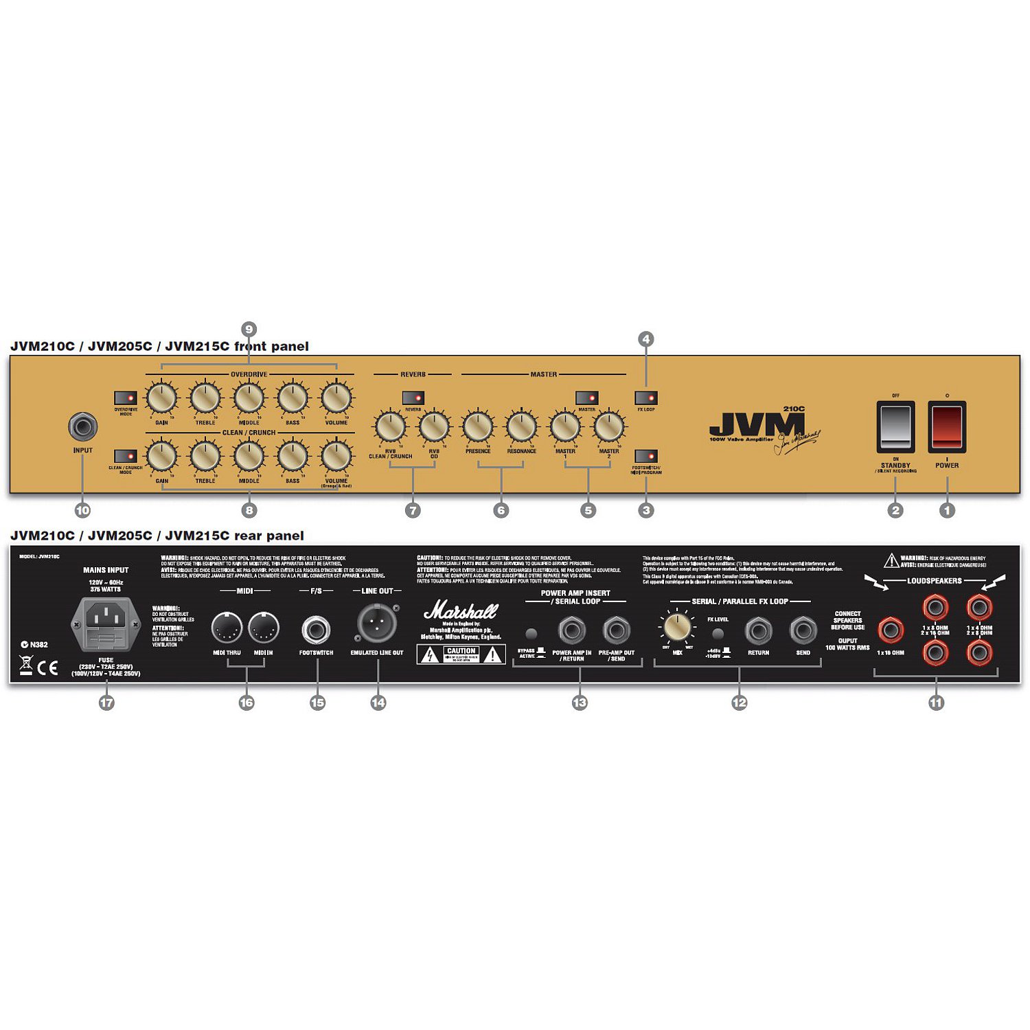 Marshall Jvm205c 50w 2x12 Black - Ampli Guitare Électrique Combo - Variation 2