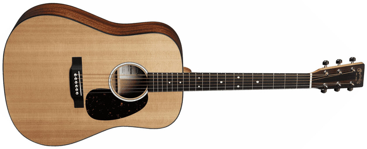 Martin D-10e Sitka Top Road Dreadnought Epicea Sapele Ric +housse - Natural Satin - Guitare Electro Acoustique - Main picture