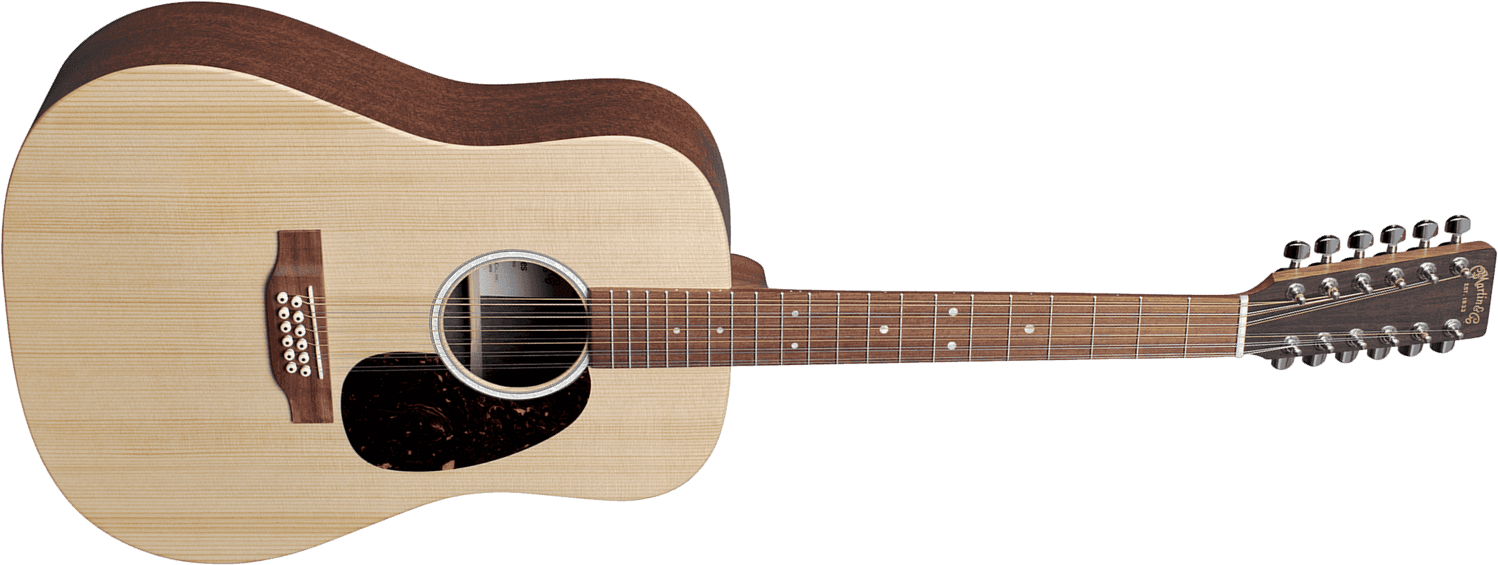 Martin D-x2e 12-string Dreadnought 12c Epicea Acajou Hpl - Natural Satin - Guitare Electro Acoustique - Main picture