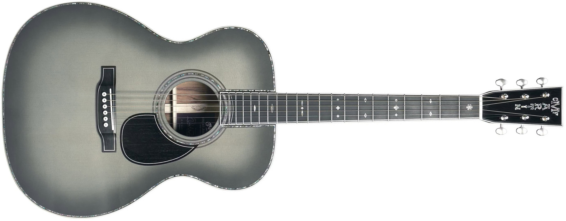 Martin John Mayer Om-45 Signature 20th Anniversary Platinum Epicea Palissandre Eb - Silverburst - Guitare Acoustique - Main picture