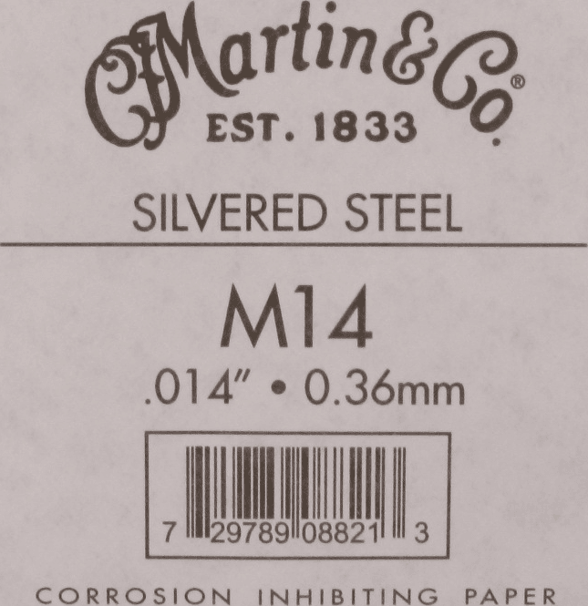Martin Corde Au DÉtail M14 Plain Steel Single String 014 - Cordes Guitare Acoustique - Main picture