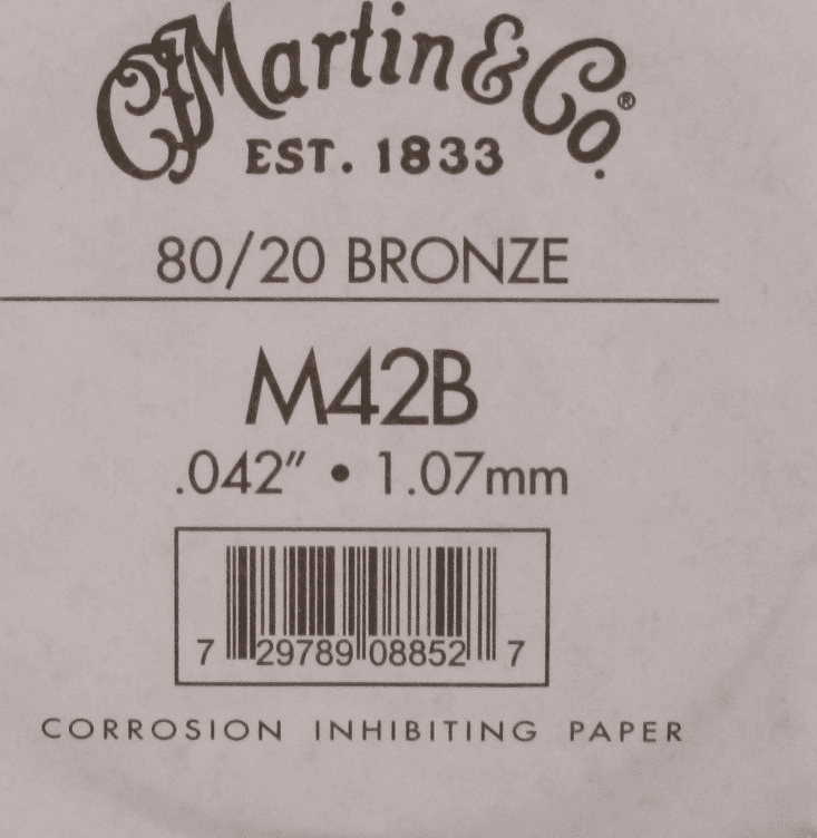 Martin M42b 80/20 Bronze Single String 042 La - Cordes Guitare Acoustique - Main picture
