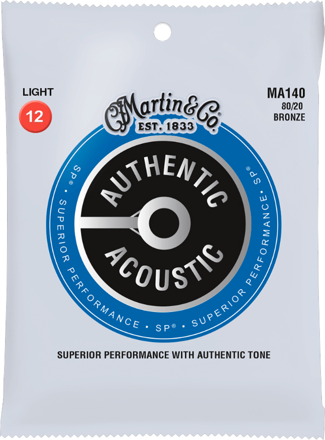 Martin Ma140 Authentic Sp 80/20 Bronze Acoustic Guitar 6c 12-54 - Cordes Guitare Acoustique - Main picture
