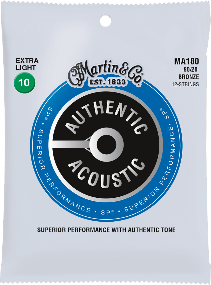 JEU 12 CORDES GUITARE ACOUSTIQUE MARTIN 80/20 BRONZE XL M180