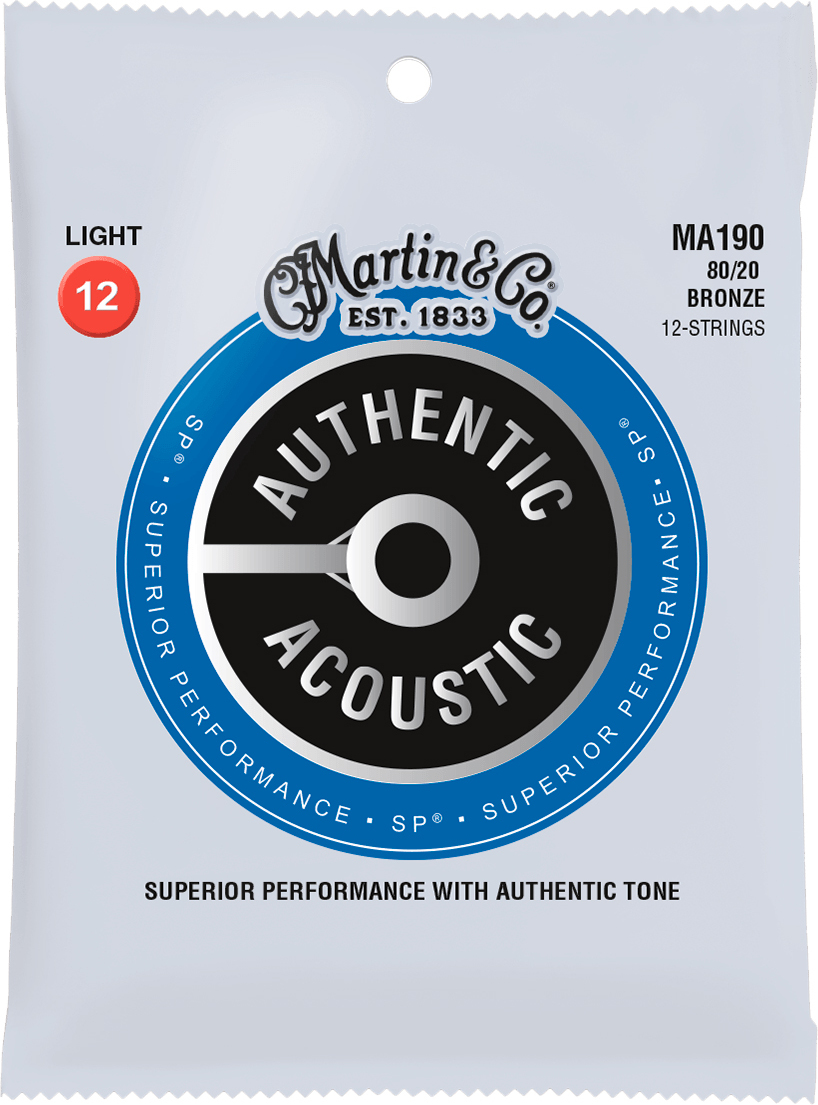 Martin Ma190 Authentic Sp 80/20 Bronze Acoustic Guitar 12c 12-54 - Cordes Guitare Acoustique - Main picture