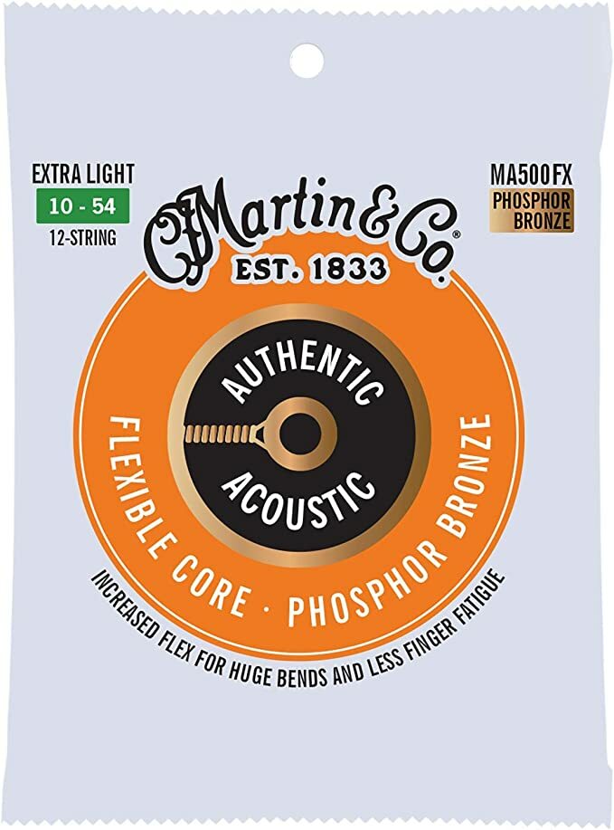 Martin Ma500fx Authentic Flexible Core Phosphor Bronze Acoustic Guitar 12c 10-54 - Cordes Guitare Acoustique - Main picture