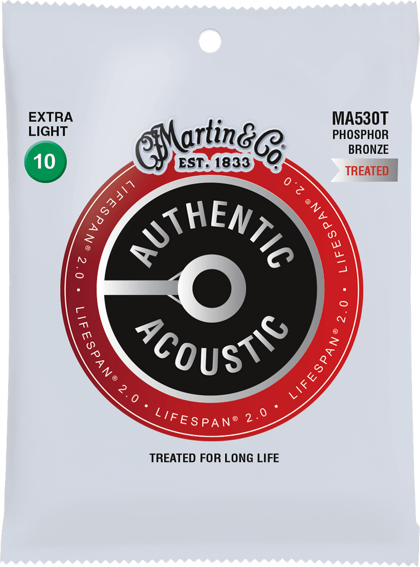 Martin Ma530t Authentic Lifespan 2.0 92/8 Phosphor Bronze Acoustic Guitar 6c 10-47 - Cordes Guitare Acoustique - Main picture
