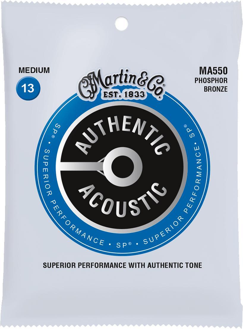 Cordes guitare acoustique Martin MA550 Acoustic Guitar 6-String Set Authentic SP 92/8 Phosphor Bronze 13-56 - Jeu de 6 cordes