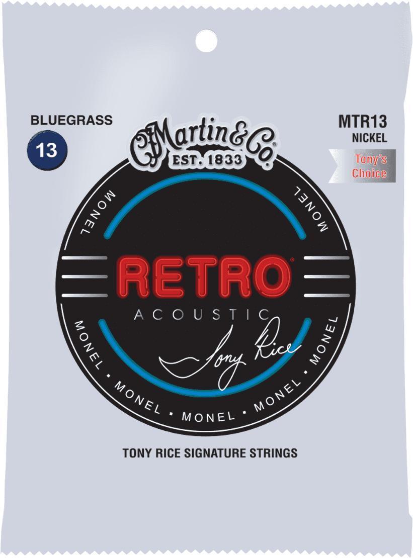 Cordes guitare acoustique Martin MTR13 Acoustic Guitar 6-String Set Retro Monel Tony Rice Bluegrass 13-56 - Jeu de 6 cordes