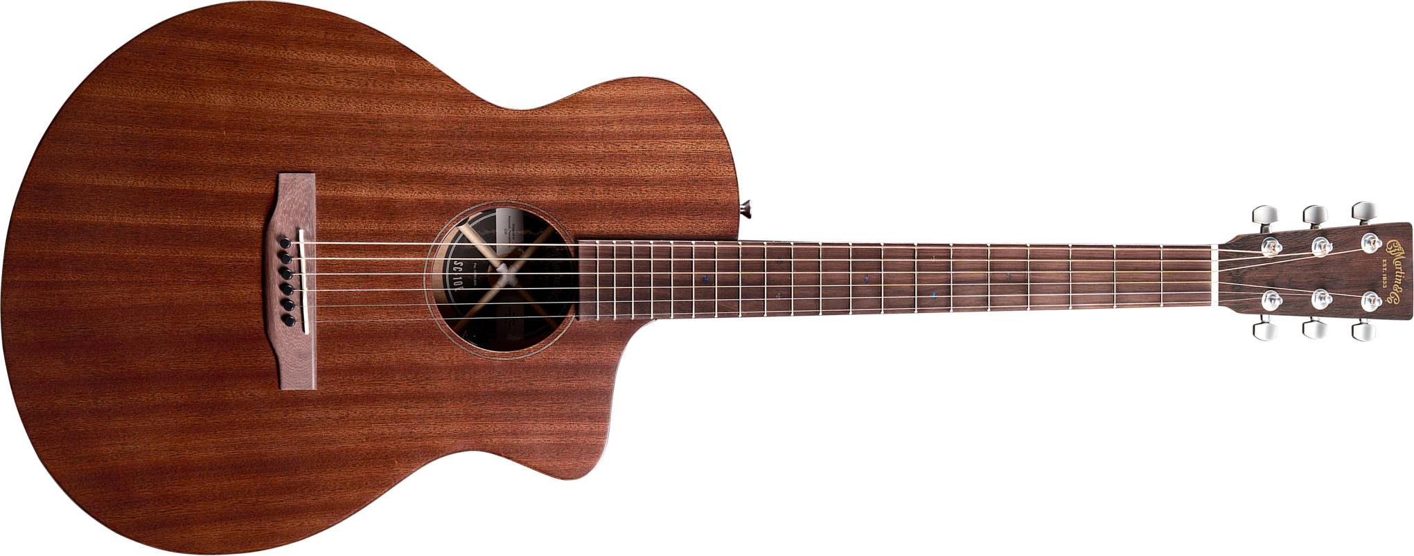 Martin Sc10e Modern Sapele Road S Om Tout Sapele Eb - Dark Mahogany - Guitare Folk - Main picture