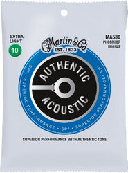Cordes guitare acoustique Martin MA530 Acoustic Guitar 6-String Set Authentic SP 92/8 Phosphor Bronze 10-47 - Jeu de 6 cordes
