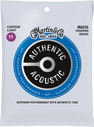 Cordes guitare acoustique Martin MA535 6-String Acoustic Guitar Authentic SP 92/8 Phosphor Bronze 11-52 - Jeu de 6 cordes