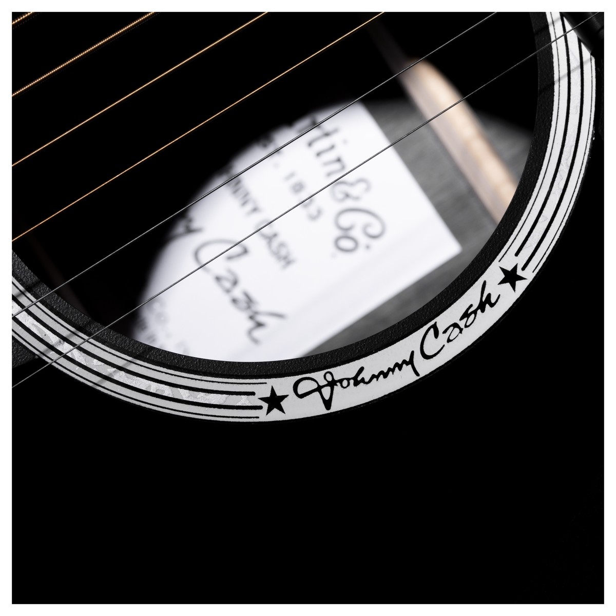 Martin Johnny Cash Dx Signature Dreadnought Hpl Ric - Black - Guitare Electro Acoustique - Variation 3